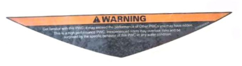 Naklejka Warning SeaDoo Naklejka Warning SeaDoo